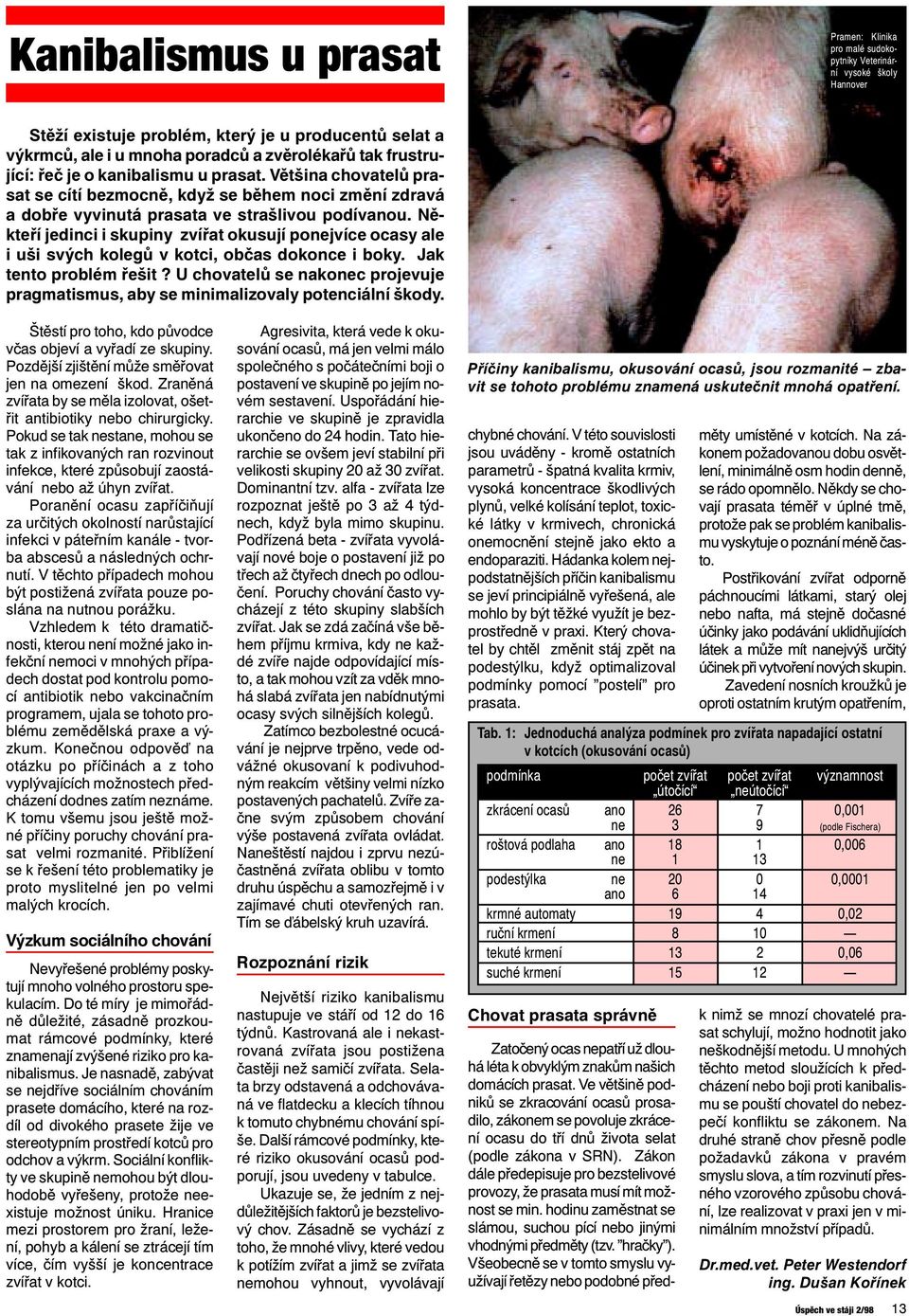 Někteří jedinci i skupiny zvířat okusují ponejvíce ocasy ale i uši svých kolegů v kotci, občas dokonce i boky. Jak tento problém řešit?