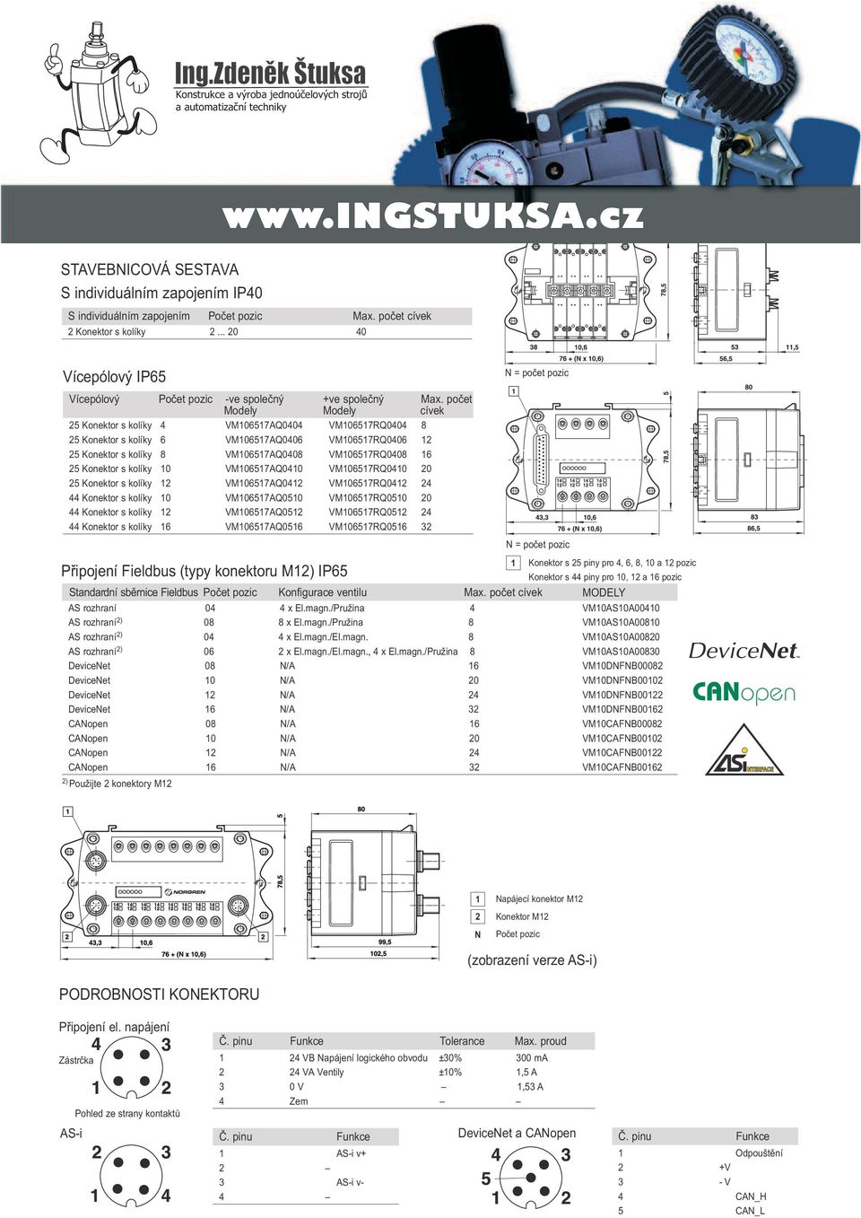 počet Modely Modely cívek Konektor s kolíky VM1017Q00 VM1017RQ00 8 Konektor s kolíky VM1017Q00 VM1017RQ00 1 Konektor s kolíky 8 VM1017Q008 VM1017RQ008 1 Konektor s kolíky 10 VM1017Q010 VM1017RQ010 0