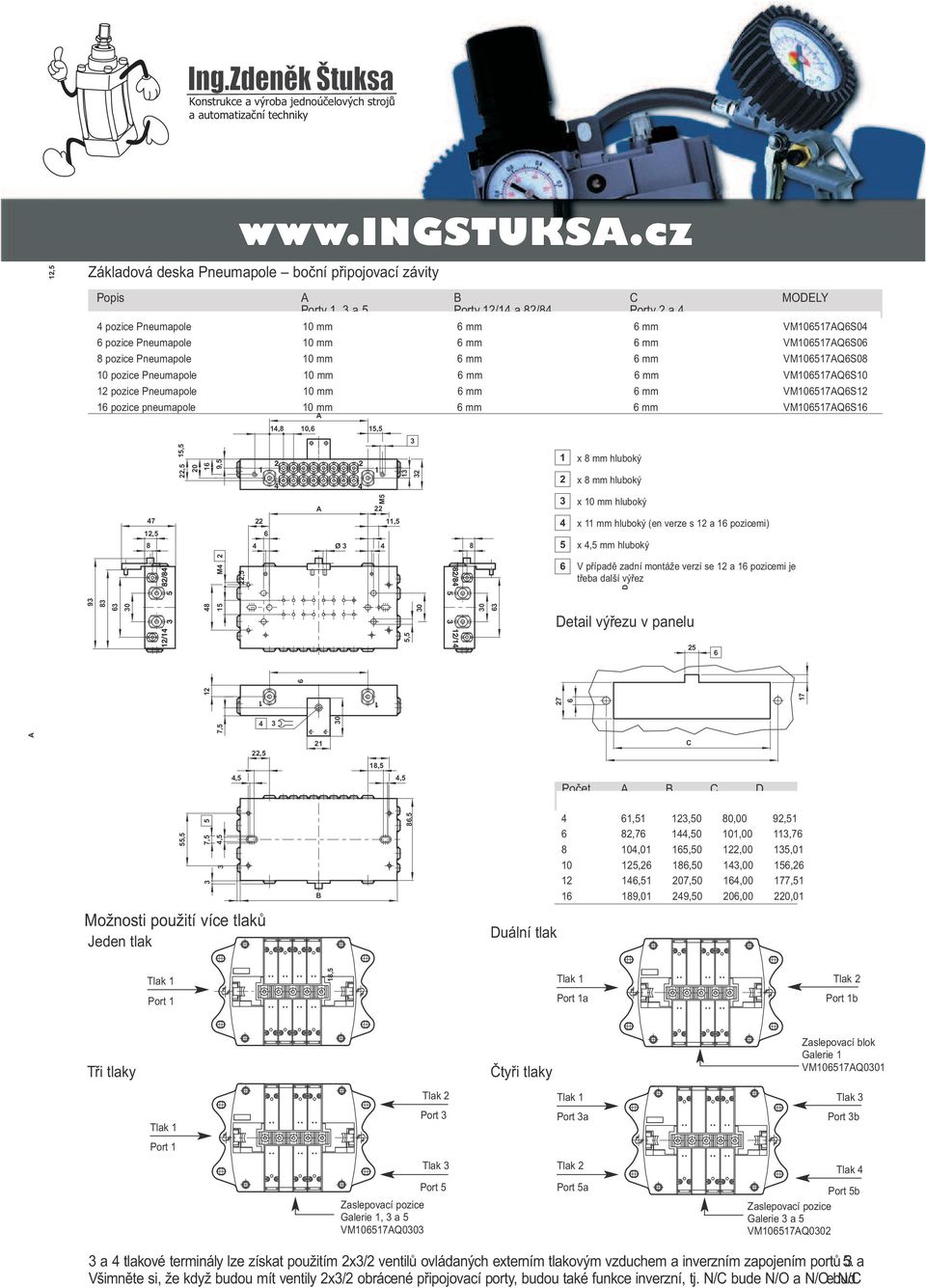 mm mm mm VM1017QS1 1 pozice pneumapole 10 mm mm mm VM1017QS1 1,, 0 1 9, www.ingstuks.