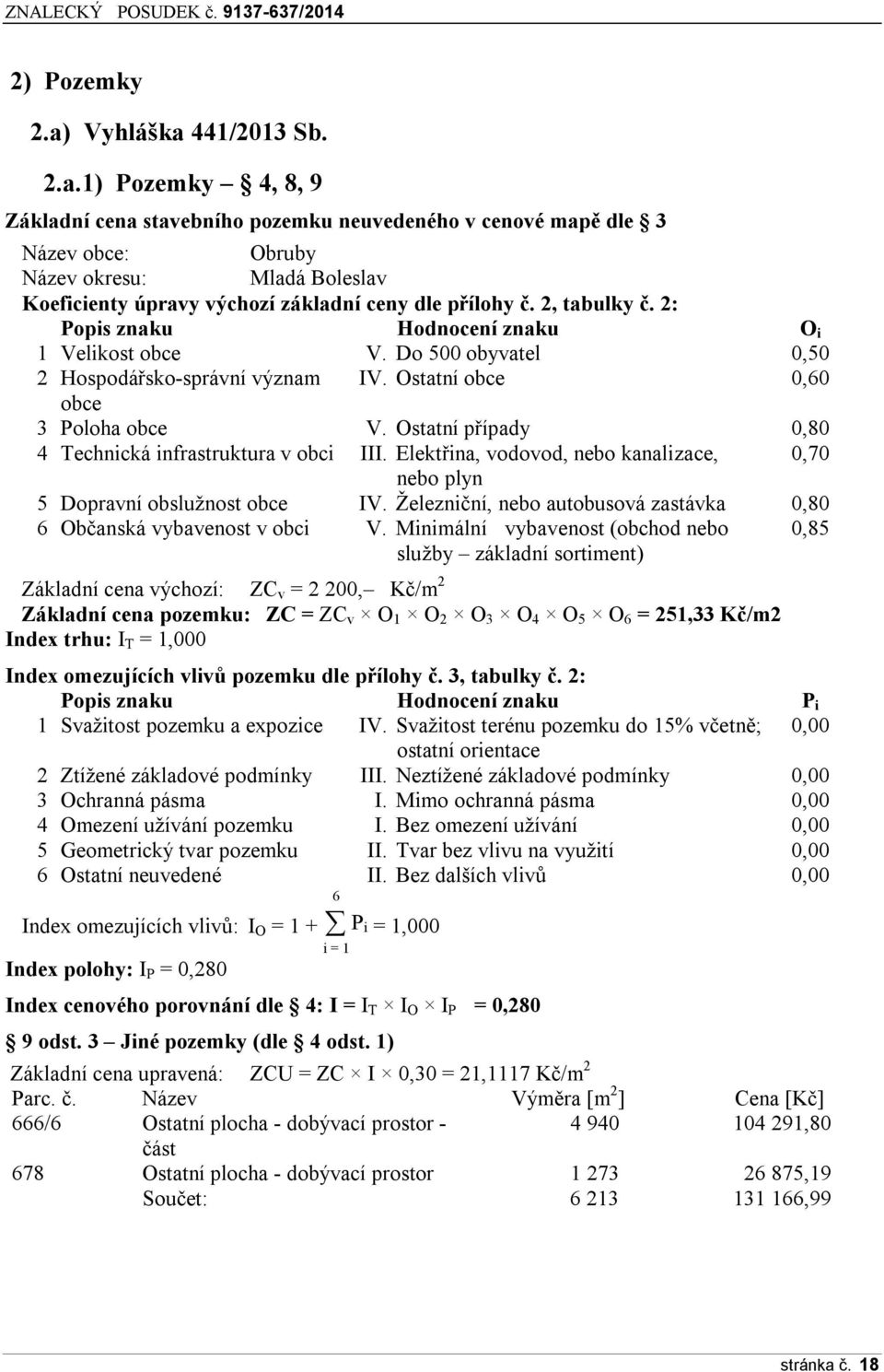 2, tabulky č. 2: Popis znaku Hodnocení znaku O i 1 Velikost obce V. Do 500 obyvatel 0,50 2 Hospodářsko-správní význam IV. Ostatní obce 0,60 obce 3 Poloha obce V.