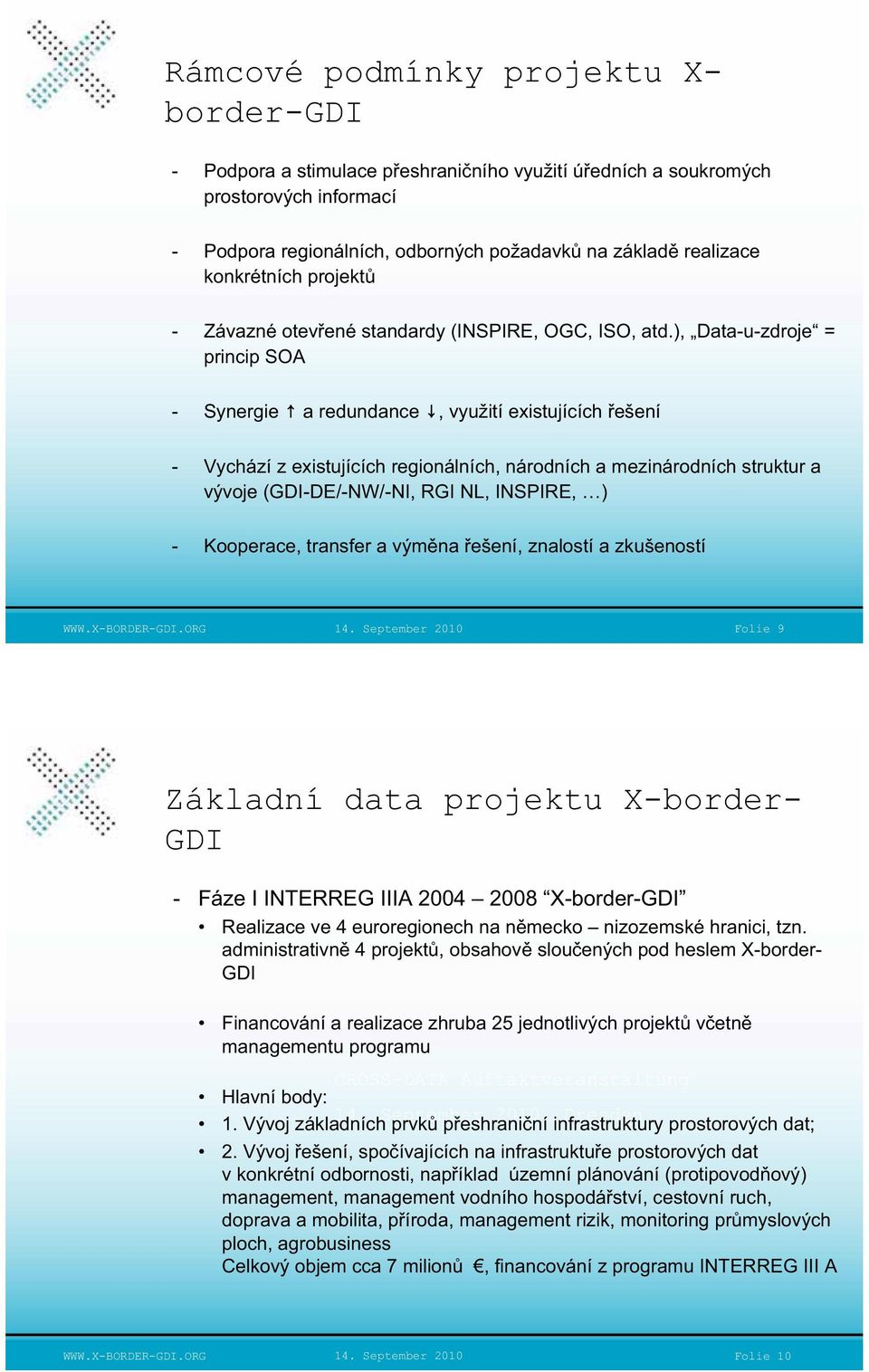 ), Data-u-zdroje = princip SOA - Synergie a redundance, vyu ití existujících ešení - Vychází z existujících regionálních, národních a mezinárodních struktur a vývoje (GDI-DE/-NW/-NI, RGI NL, INSPIRE,