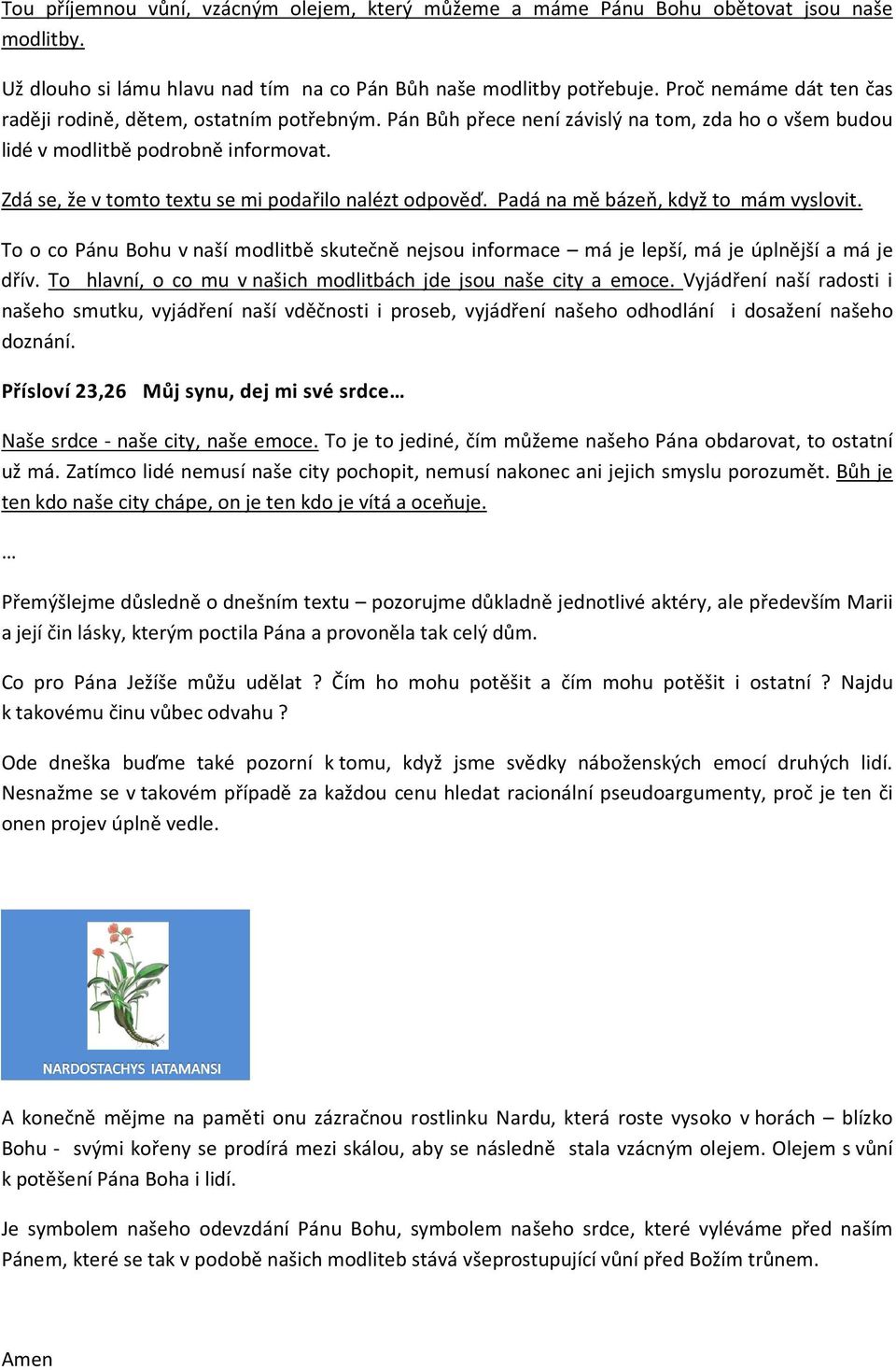 Zdá se, že v tomto textu se mi podařilo nalézt odpověď. Padá na mě bázeň, když to mám vyslovit. To o co Pánu Bohu v naší modlitbě skutečně nejsou informace má je lepší, má je úplnější a má je dřív.