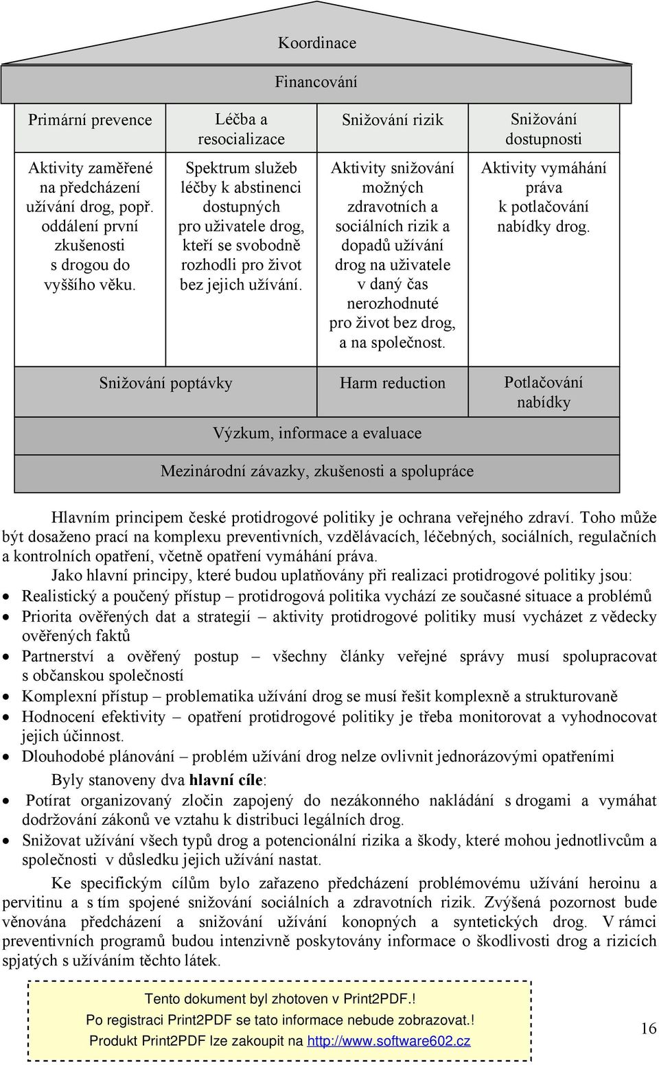 Aktivity snižování možných zdravotních a sociálních rizik a dopadů užívání drog na uživatele v daný čas nerozhodnuté pro život bez drog, a na společnost.