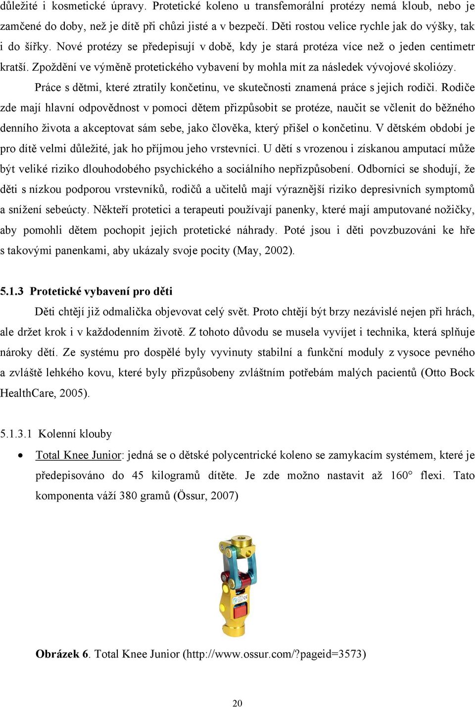 Zpoždění ve výměně protetického vybavení by mohla mít za následek vývojové skoliózy. Práce s dětmi, které ztratily končetinu, ve skutečnosti znamená práce s jejich rodiči.