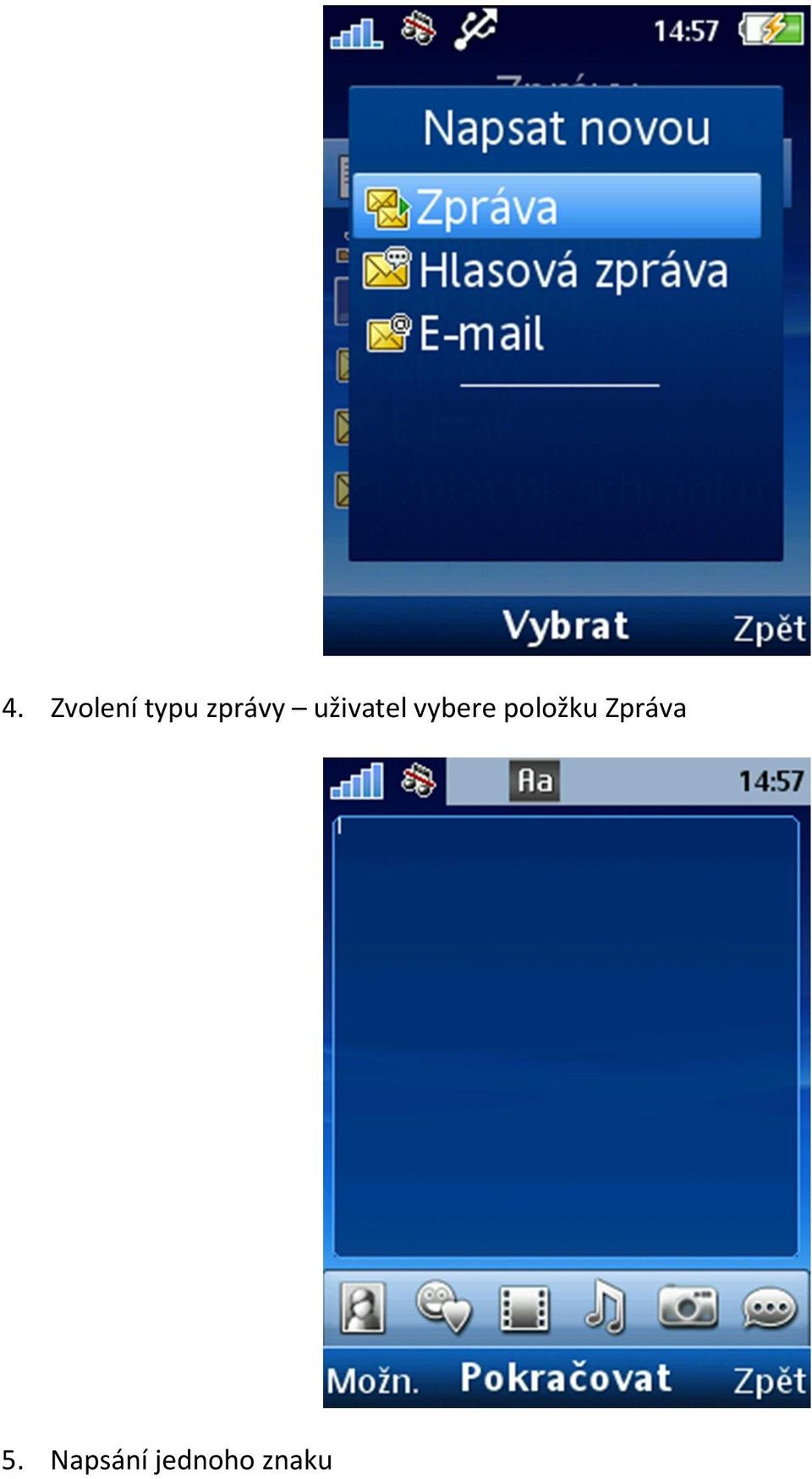 vybere položku