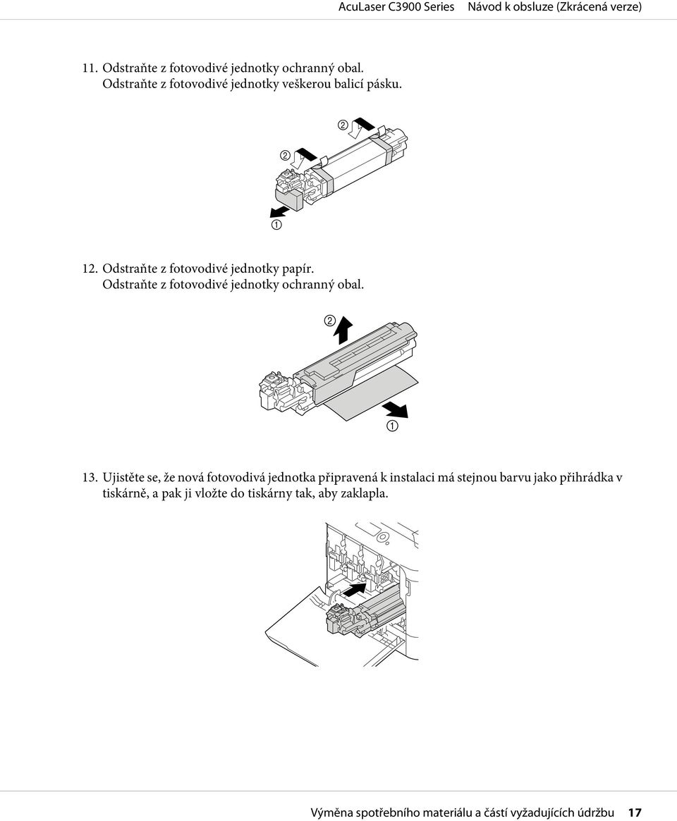 Odstraňte z fotovodivé jednotky ochranný obal. 13.