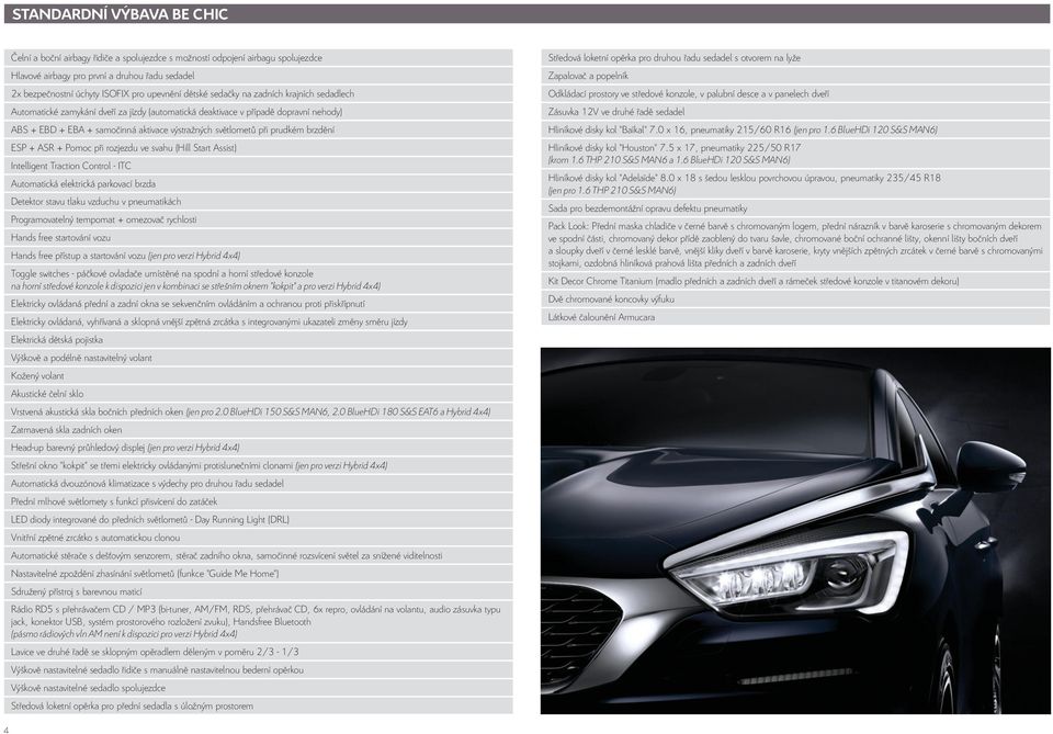 prudkém brzdění ESP + ASR + Pomoc při rozjezdu ve svahu (Hill Start Assist) Intelligent Traction Control - ITC Automatická elektrická parkovací brzda Detektor stavu tlaku vzduchu v pneumatikách