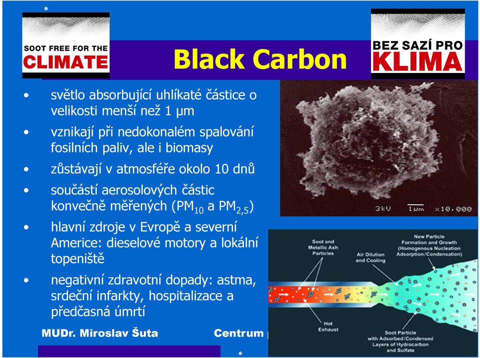 částic konvečně měřených (PM 10 a PM 2,5 ) hlavní zdroje v Evropě a severní Americe: dieselové motory