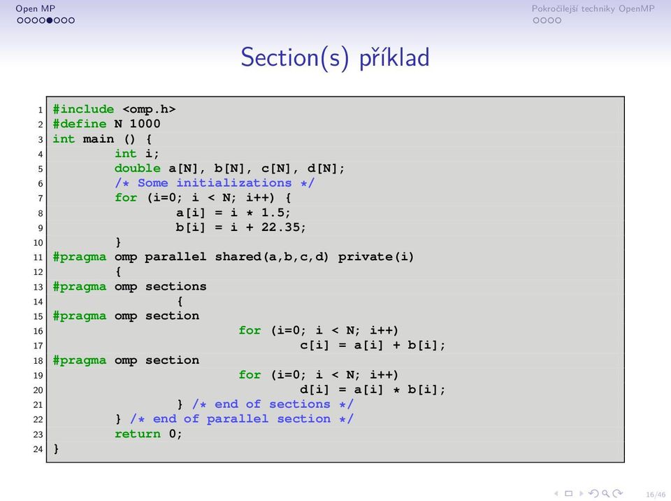 { 8 a[i] = i * 1.5; 9 b[i] = i + 22.