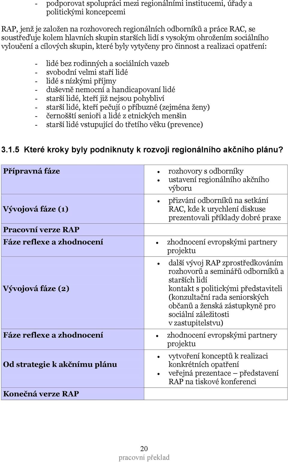 lidé s nízkými příjmy - duševně nemocní a handicapovaní lidé - starší lidé, kteří již nejsou pohybliví - starší lidé, kteří pečují o příbuzné (zejména ženy) - černošští senioři a lidé z etnických