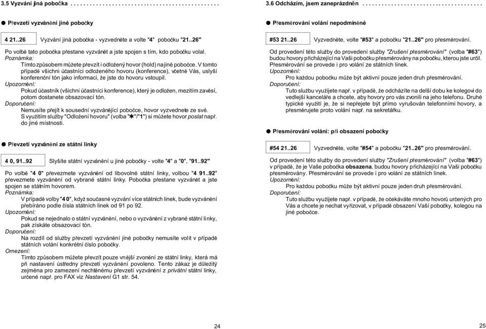 V tomto p ípad všichni ú astníci odlo eného hovoru (konference), v etn Vás, uslyší konferen ní tón jako informaci, e jste do hovoru vstoupil.