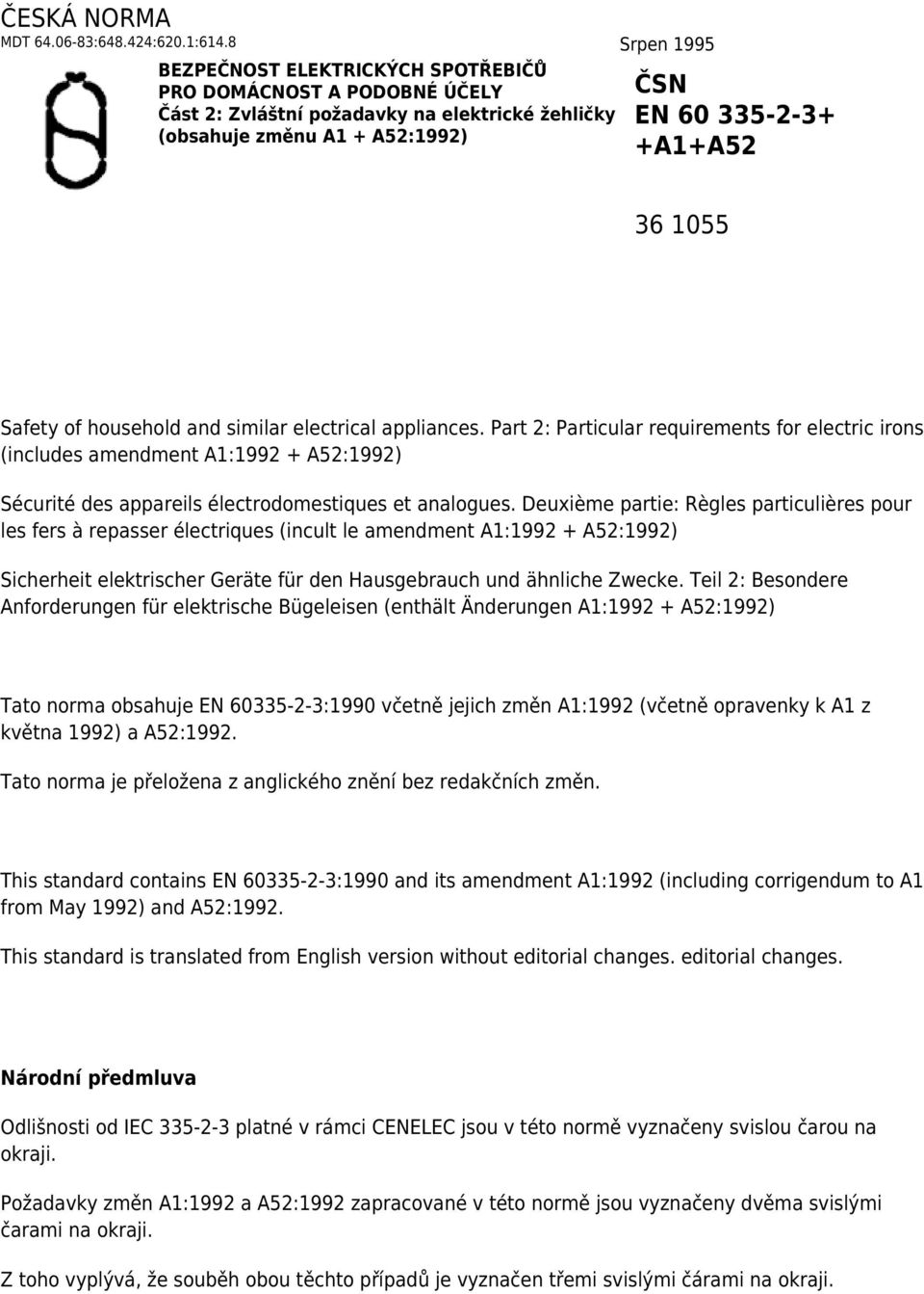 Safety of household and similar electrical appliances.