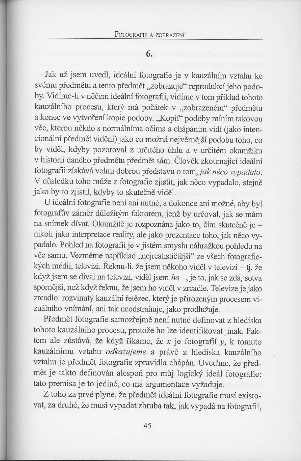 ,,kopii" podoby minim takovou v6c, kterou ndkdo s norm6lnima odima a ch6pdnim vidf (ako intencion6lni piedmdt viddni) jako co mozn6 nejvemdj5i podobu toho, co by viddl, kdyby pozoroval z urdit6ho