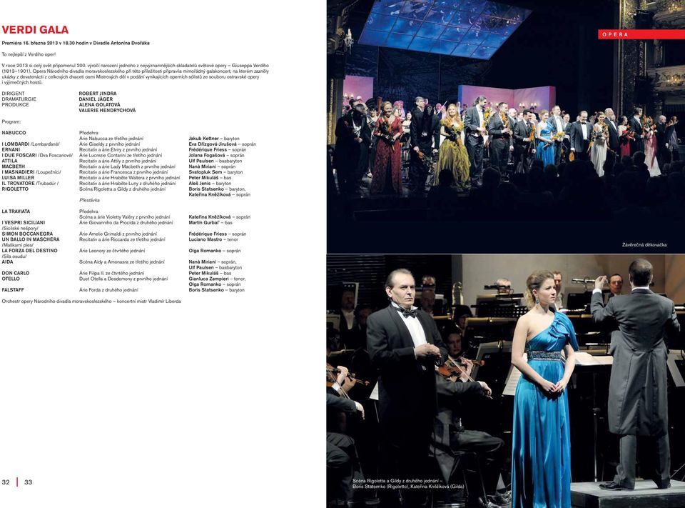 Opera Národního divadla moravskoslezského při této příležitosti připravila mimořádný galakoncert, na kterém zazněly ukázky z devatenácti z celkových dvaceti osmi Mistrových děl v podání vynikajících