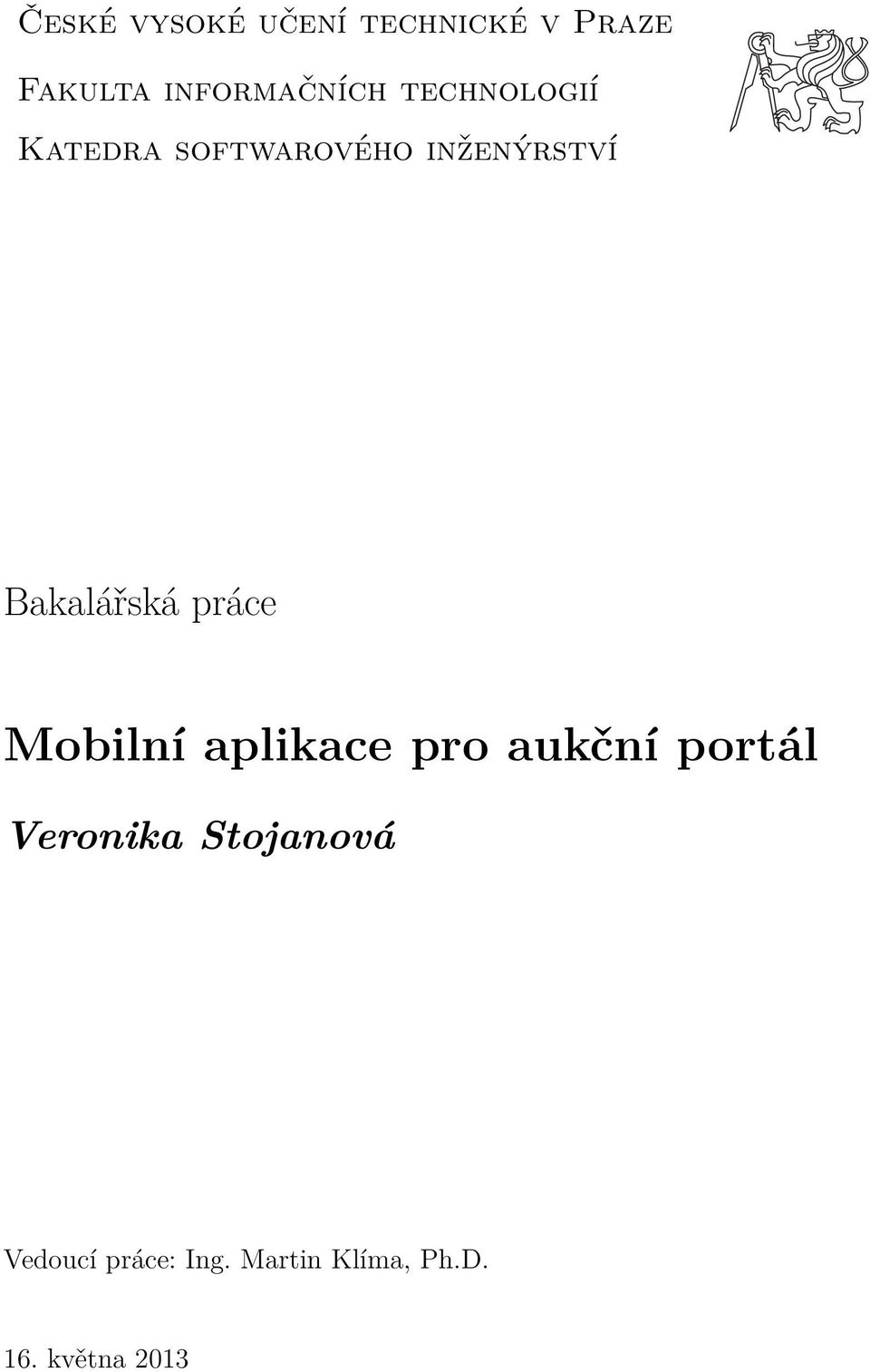 práce Mobilní aplikace pro aukční portál Veronika