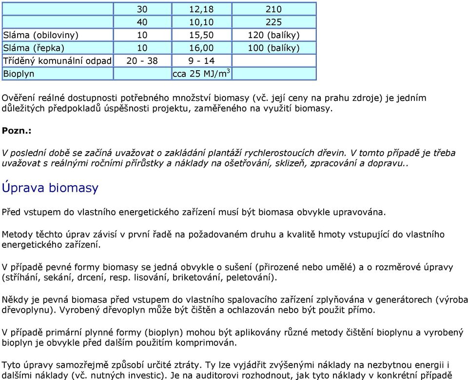 : V poslední době se začíná uvažovat o zakládání plantáží rychlerostoucích dřevin.