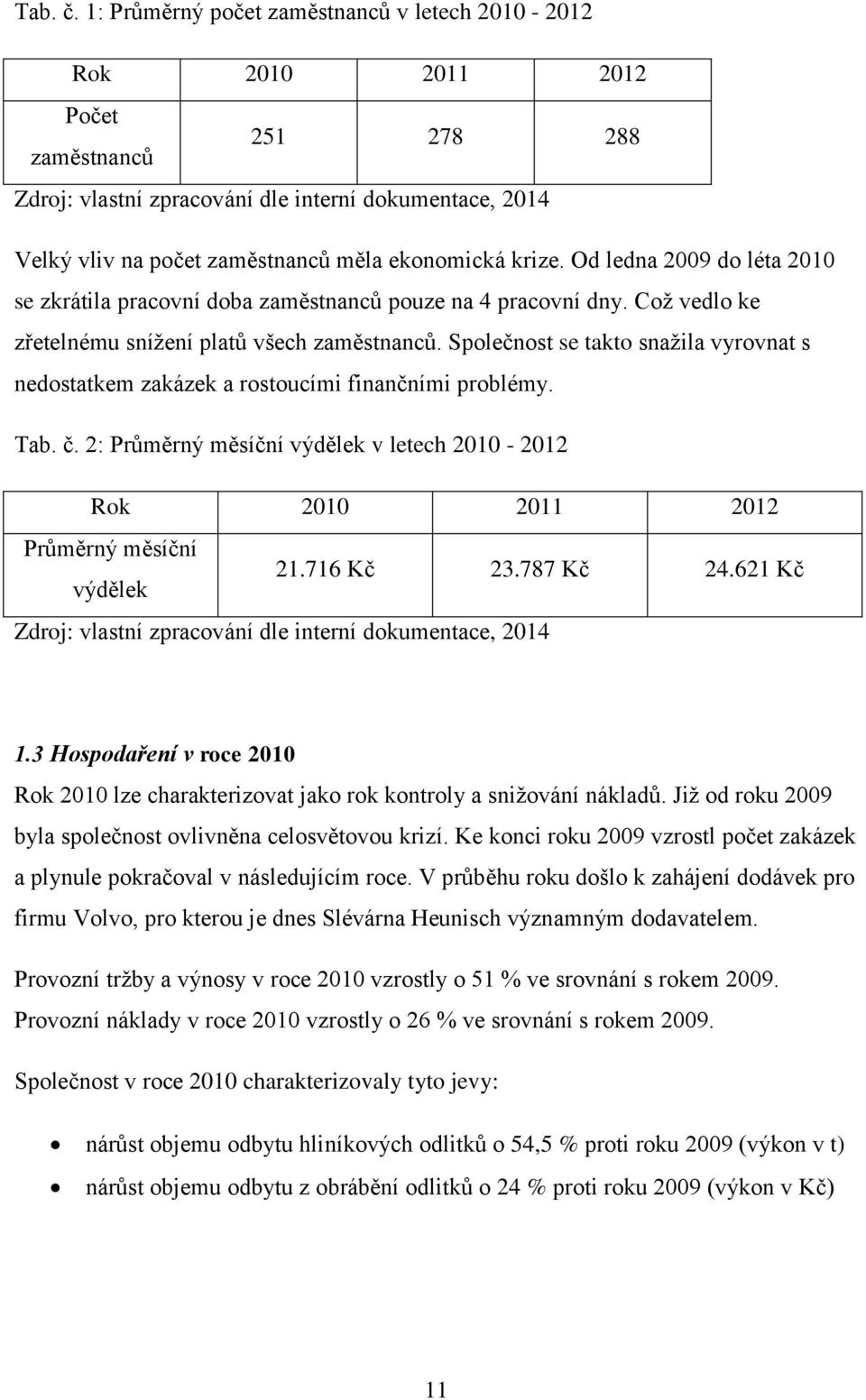 ekonomická krize. Od ledna 2009 do léta 2010 se zkrátila pracovní doba zaměstnanců pouze na 4 pracovní dny. Což vedlo ke zřetelnému snížení platů všech zaměstnanců.