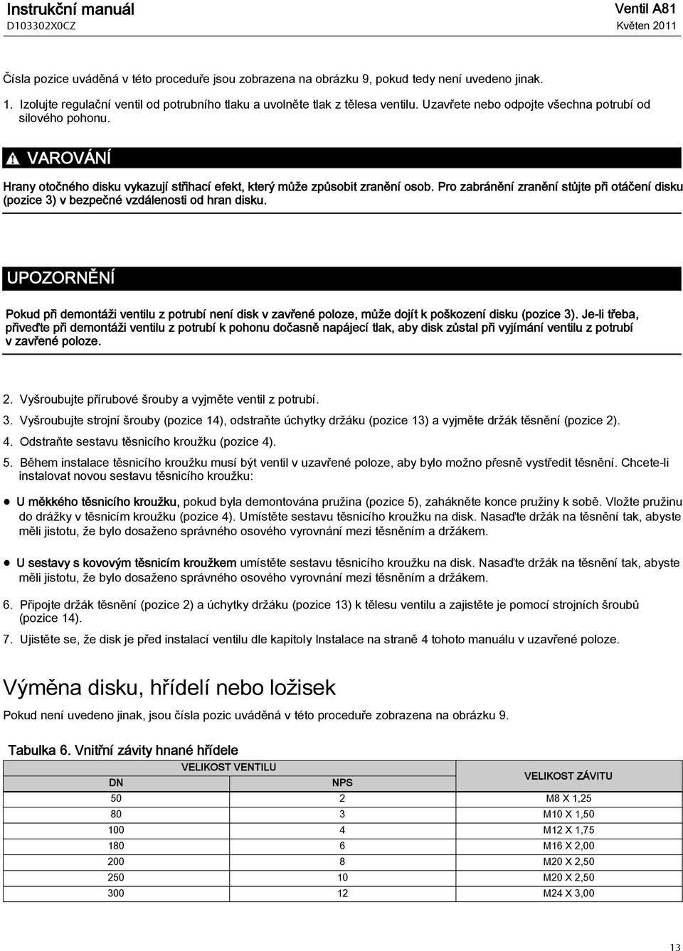 VAROVÁNÍ Hrany otočného disku vykazují střihací efekt, který může způsobit zranění osob. Pro zabránění zranění stůjte při otáčení disku (pozice 3) v bezpečné vzdálenosti od hran disku.