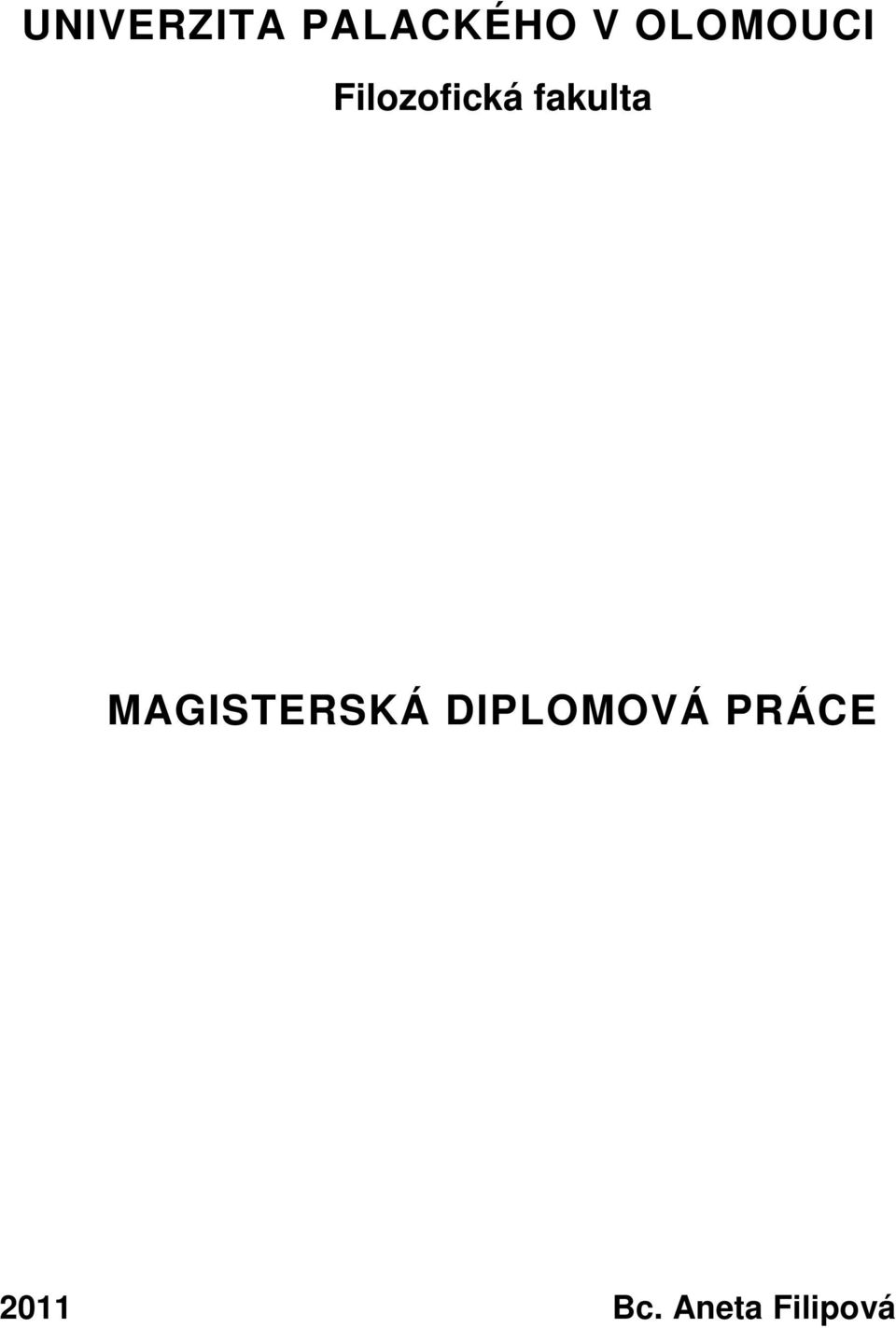 fakulta MAGISTERSKÁ