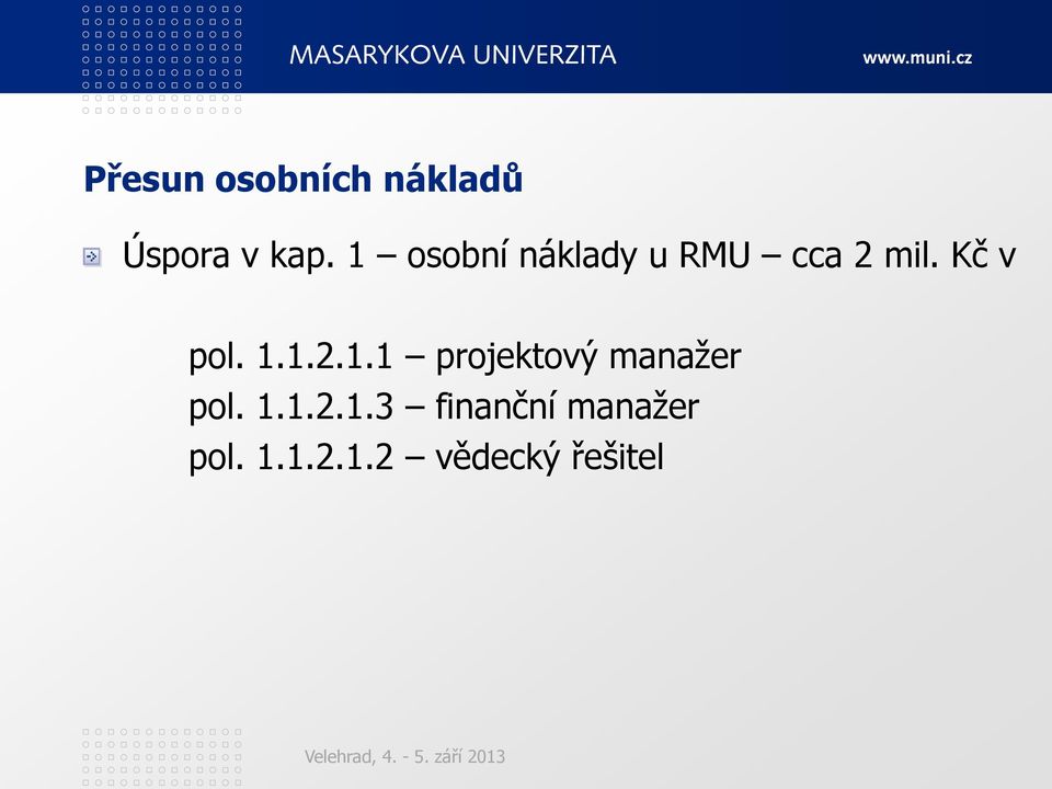 1.1.2.1.1 projektový manaţer pol. 1.1.2.1.3 finanční manaţer pol.