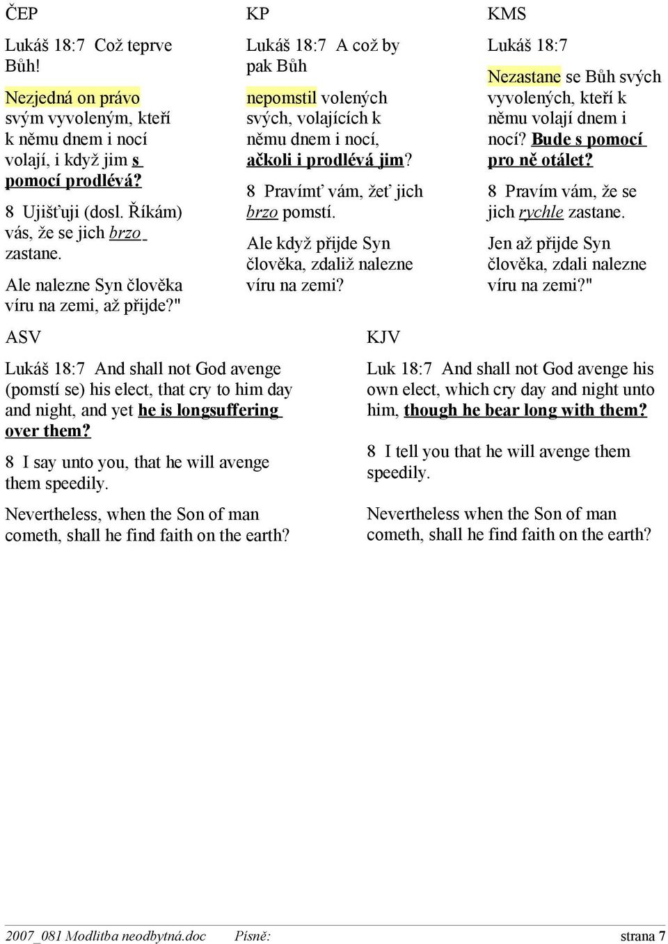 8 I say unto you, that he will avenge them speedily. Nevertheless, when the Son of man cometh, shall he find faith on the earth?