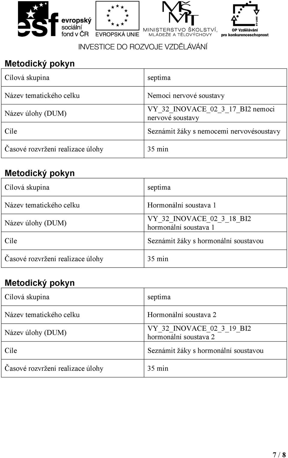 hormonální soustava 1 Seznámit žáky s hormonální soustavou Hormonální soustava 2