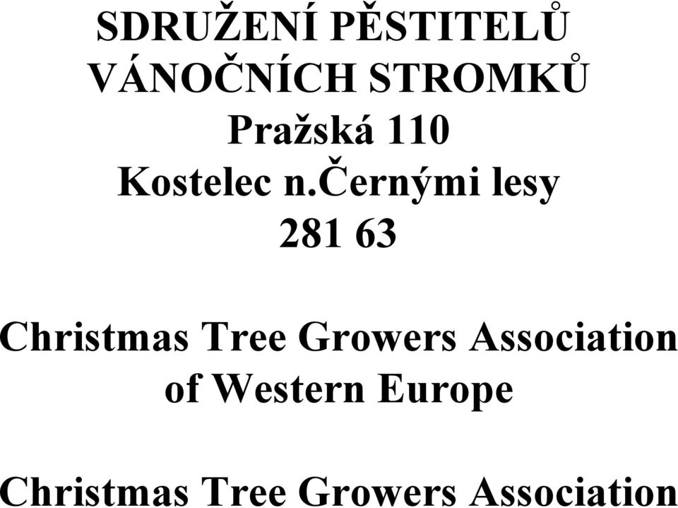 černými lesy 281 63 Christmas Tree