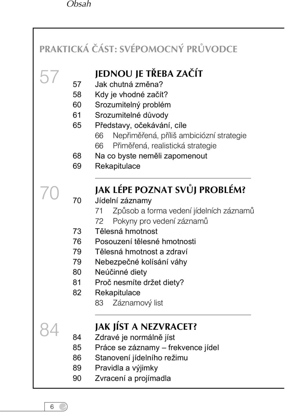 Rekapitulace JAK LÉPE POZNAT SVŮJ PROBLÉM?