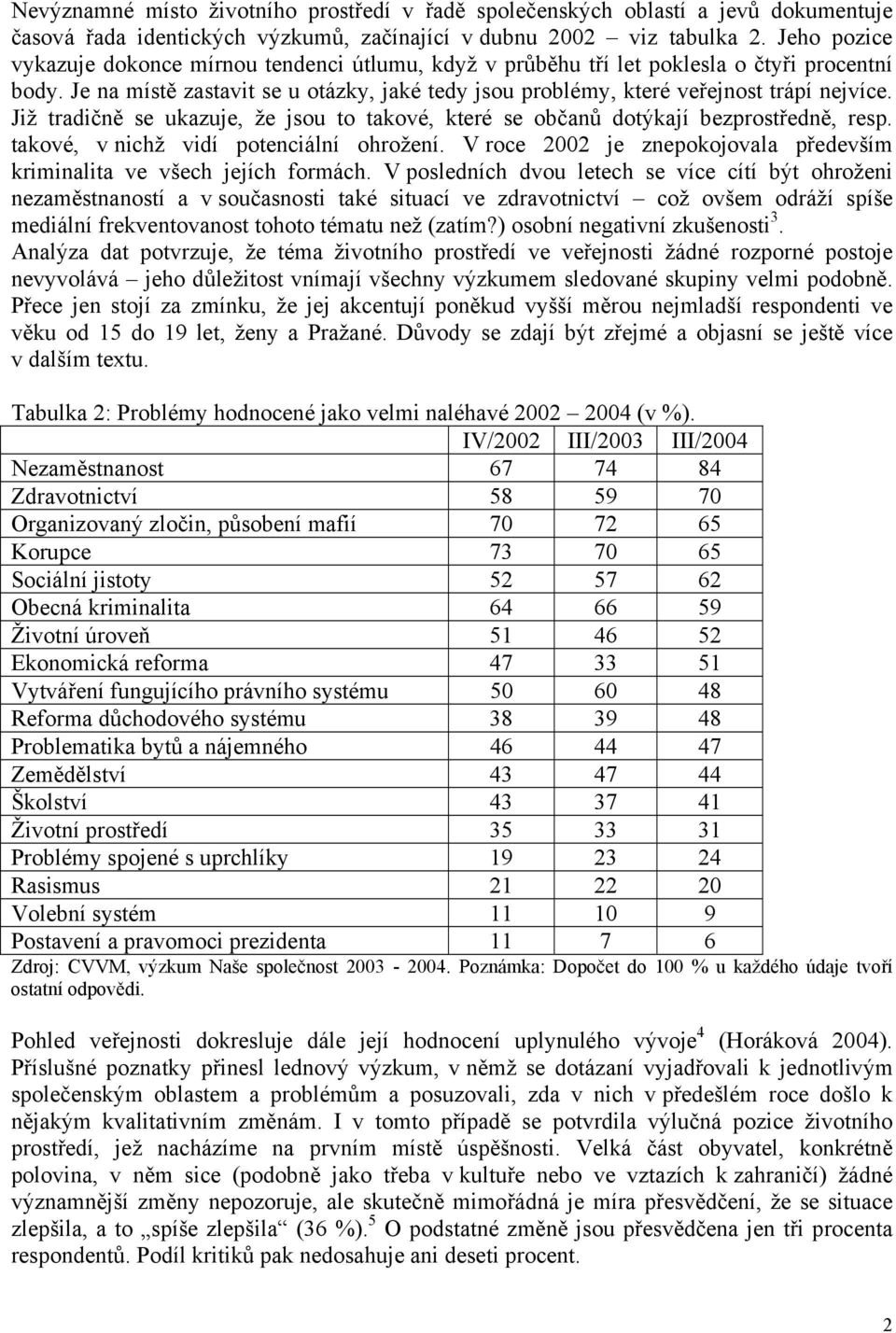 Již tradičně se ukazuje, že jsou to takové, které se občanů dotýkají bezprostředně, resp. takové, v nichž vidí potenciální ohrožení.