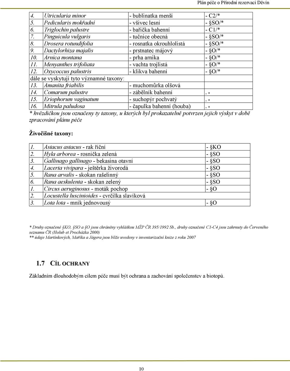 Oxycoccus palustris - klikva bahenní - O/* dále se vyskytují tyto významné taxony: 13. Amanita friabilis - muchomůrka olšová 14. Comarum palustre - zábělník bahenní - * 15.