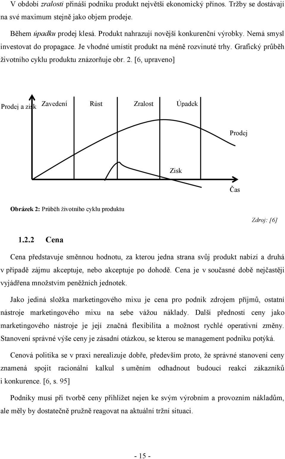 [6, upraveno] Prodej a zisk Zavedení Růst Zralost Úpadek Prodej Zisk Čas Obrázek 2: