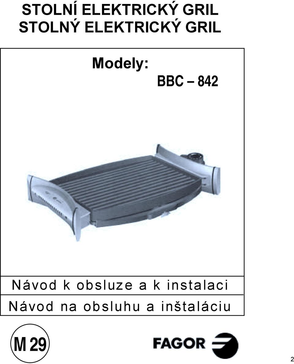 Návod k obsluze a k instalaci