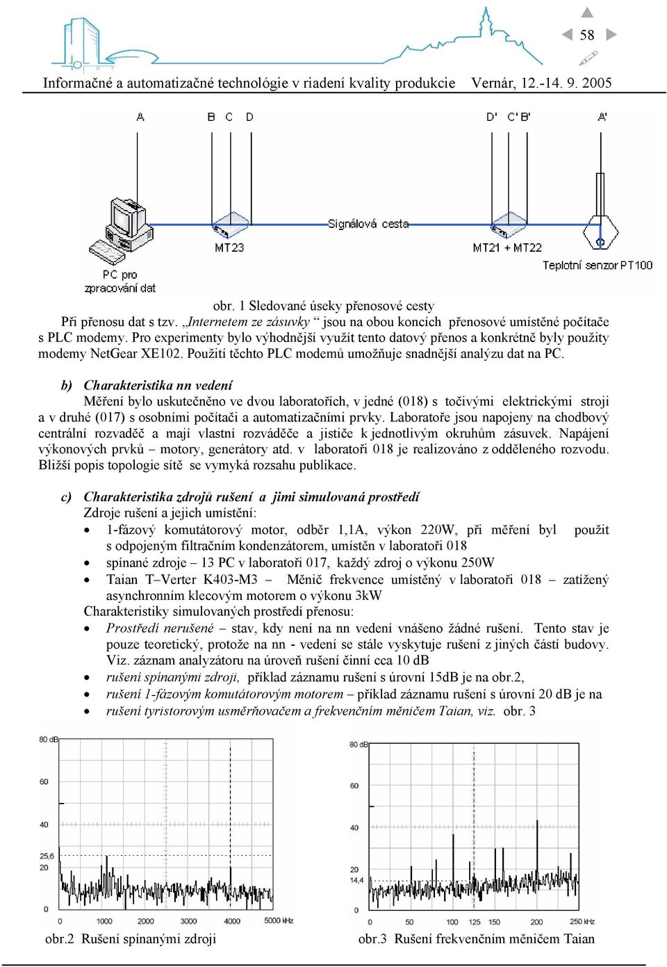 b) Charakteristika nn vedení Měření bylo uskutečněno ve dvou laboratořích, v jedné (018) s točivými elektrickými stroji a v druhé (017) s osobními počítači a automatizačními prvky.