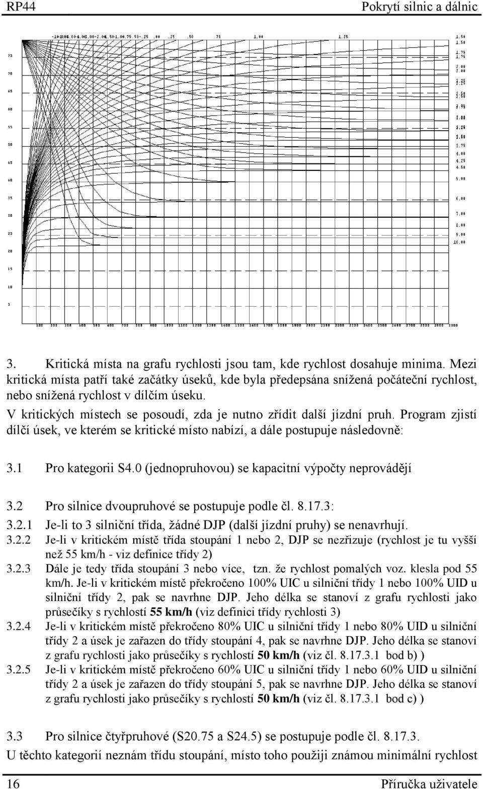 V kritických místech se posoudí, zda je nutno zřídit další jízdní pruh. Program zjistí dílčí úsek, ve kterém se kritické místo nabízí, a dále postupuje následovně: 3.1 Pro kategorii S4.