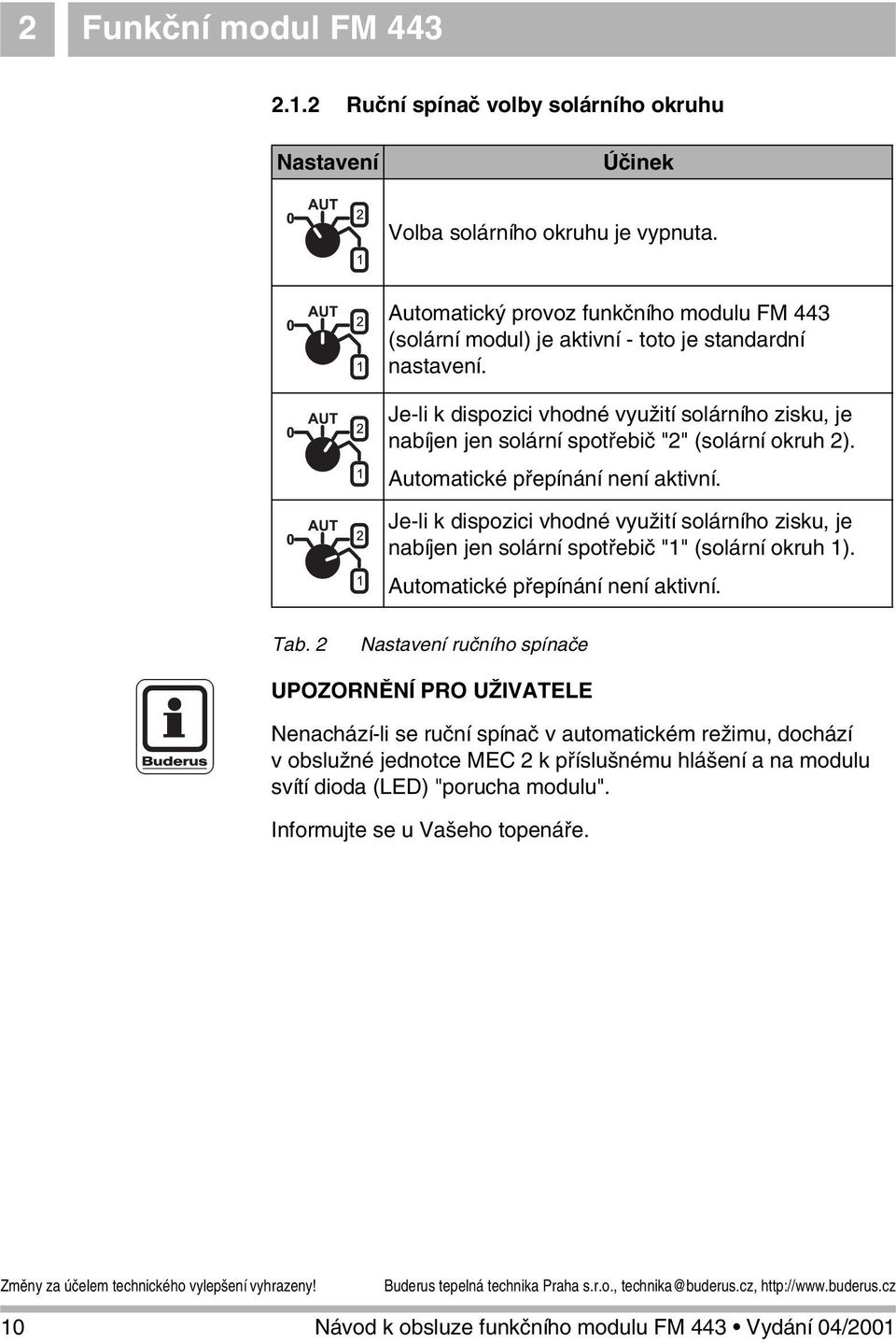 Je-li k dispozici vhodné využití solárního zisku, je nabíjen jen solární spotřebič "2" (solární okruh 2). Automatické přepínání není aktivní.