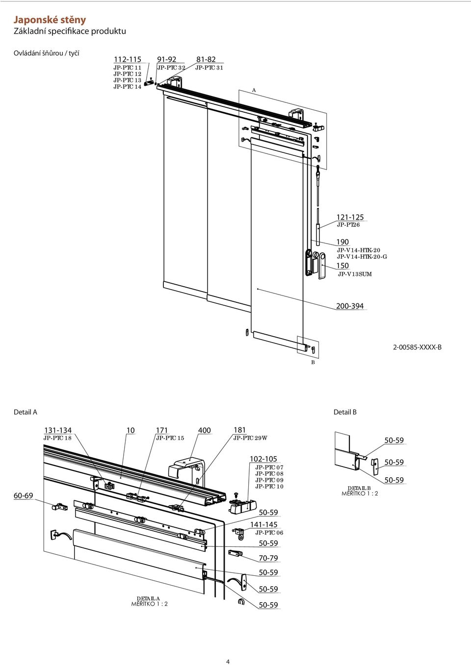 B Detail A Detail B 131-134 10 171 400 JP-PTC18 JP-PTC15 181 JP-PTC29W 50-59 60-69 102-105 JP-PTC07 JP-PTC08 JP-PTC09 JP-PTC10