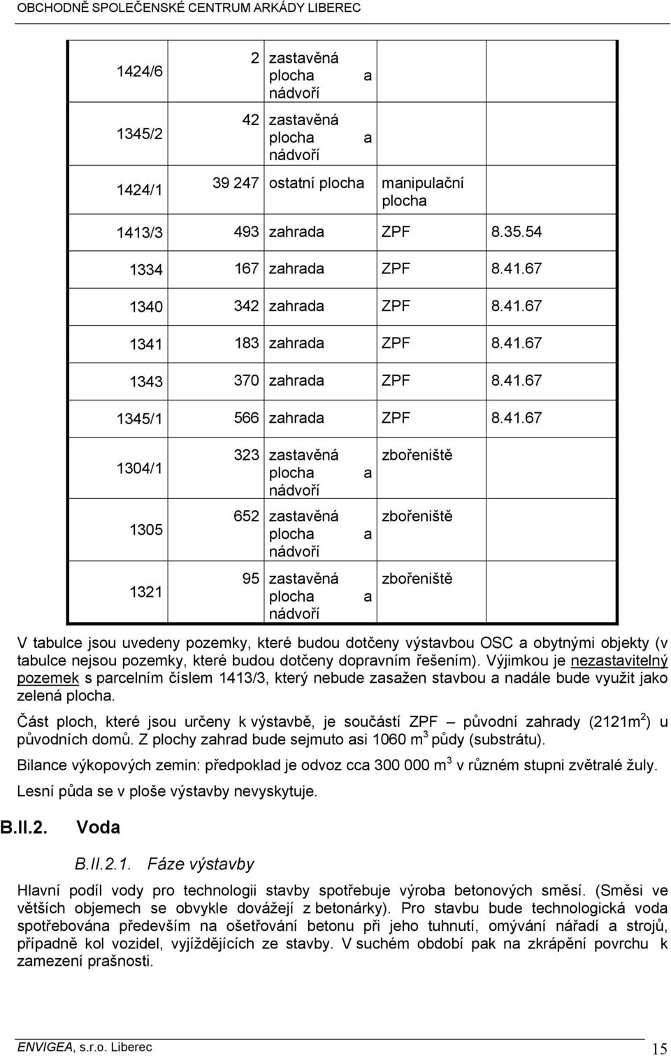 a a zbořeniště zbořeniště zbořeniště V tabulce jsou uvedeny pozemky, které budou dotčeny výstavbou OSC a obytnými objekty (v tabulce nejsou pozemky, které budou dotčeny dopravním řešením).