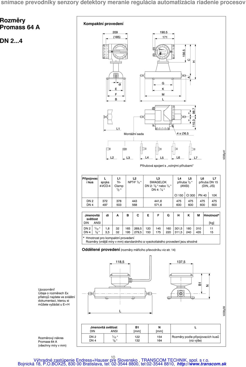 DN 5 (DIN, JIS) Cl 50 Cl 300 PN 40 0K DN 2 DN 4 372 497 378 503 443 568 44,6 57,6 475 600 475 600 475 600 475 600 Jmenovitá svìtlost DIN ANSI DN 2 DN 4 2 " 8 " di A B C E F G H K M Hmotnost*,8 3,5 32