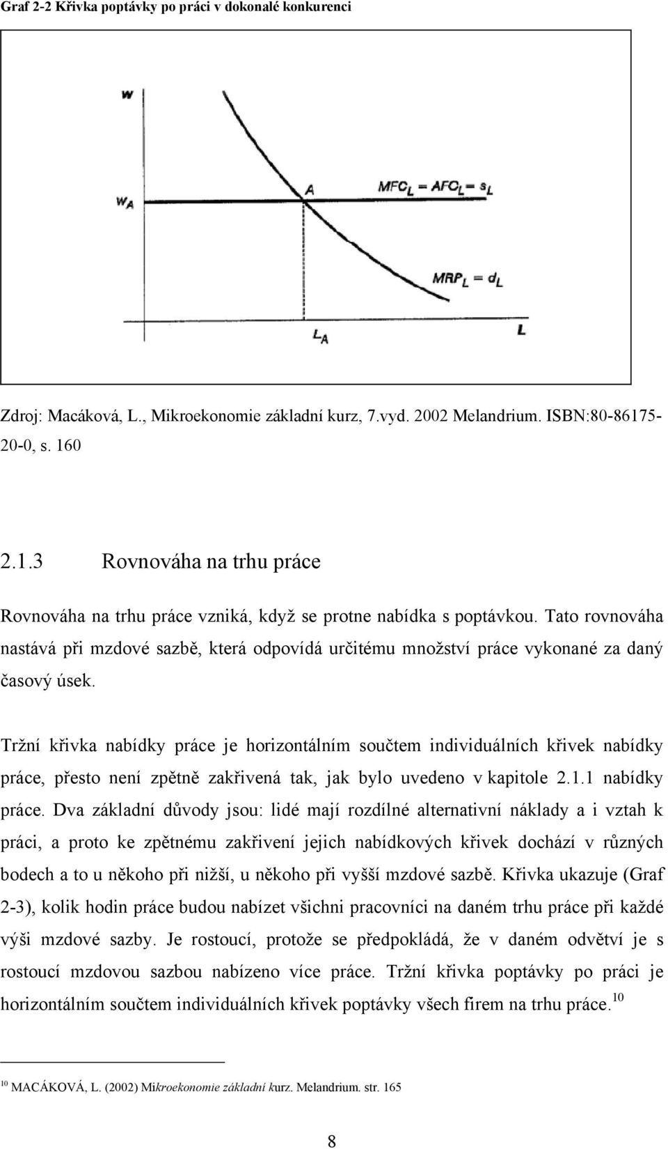 Tato rovnováha nastává při mzdové sazbě, která odpovídá určitému mnoţství práce vykonané za daný časový úsek.