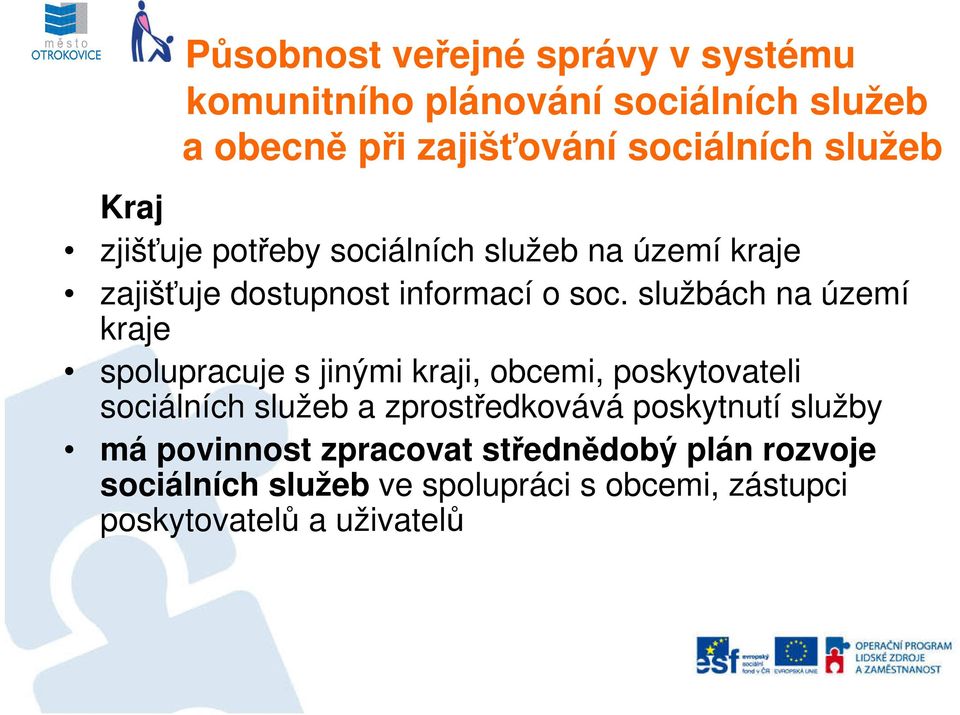 službách na území kraje spolupracuje s jinými kraji, obcemi, poskytovateli sociálních