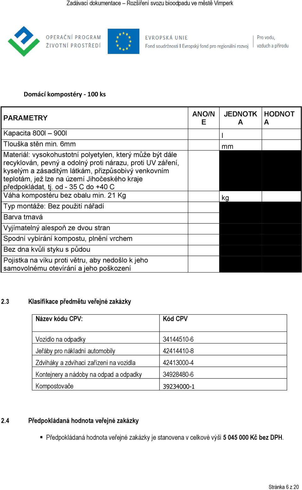 Jihočeského kraje předpokládat, tj. od - 35 C do +40 C Váha kompostéru bez obalu min.