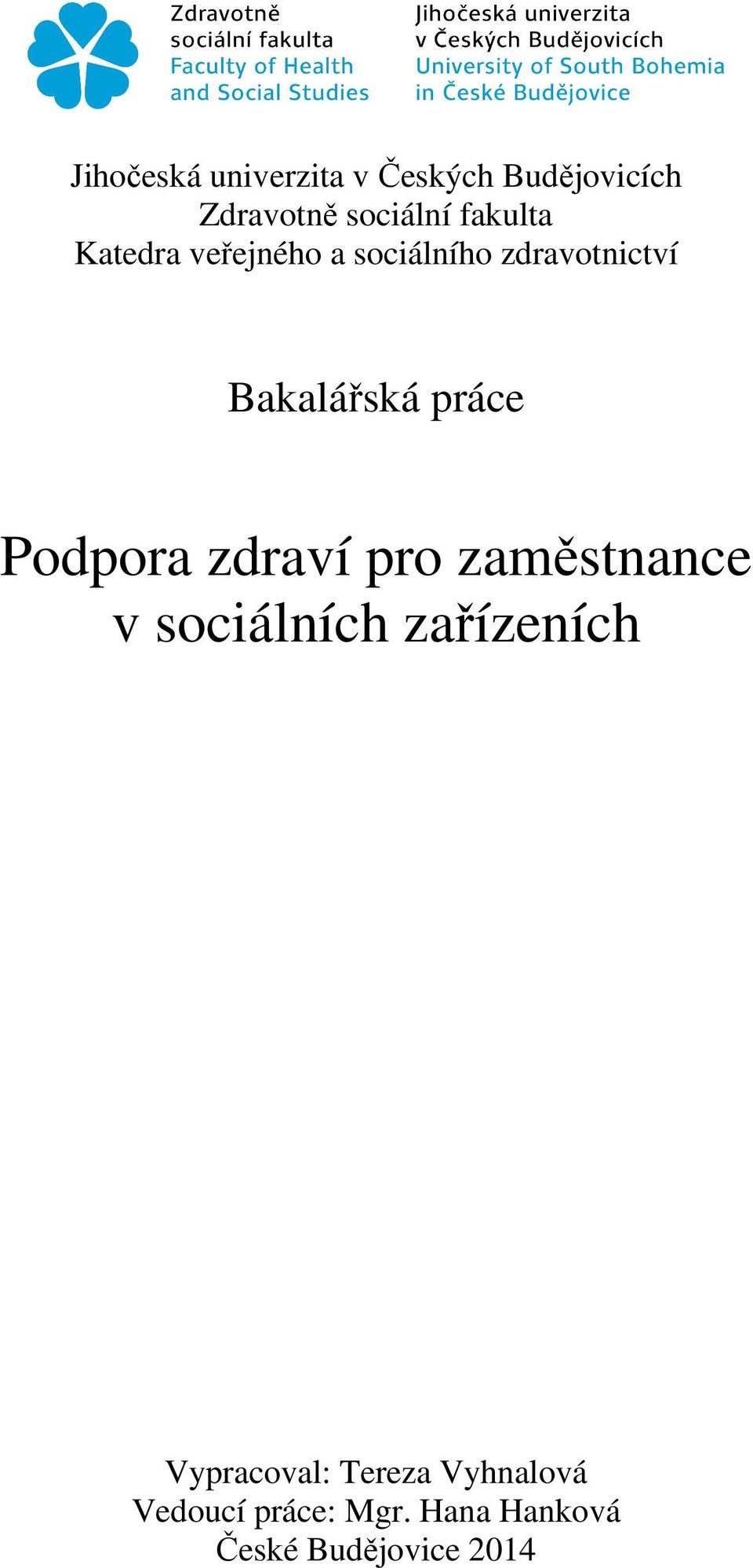 práce Podpora zdraví pro zaměstnance v sociálních zařízeních