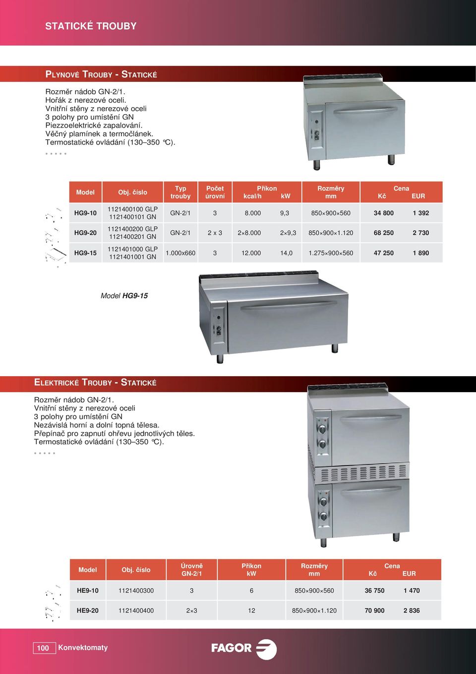 číslo Typ trouby Počet úrovní Příkon kcal/h kw HG9-10 HG9-20 HG9-15 1121400100 GLP 1121400101 GN 1121400200 GLP 1121400201 GN 1121401000 GLP 1121401001 GN GN-2/1 3 8.