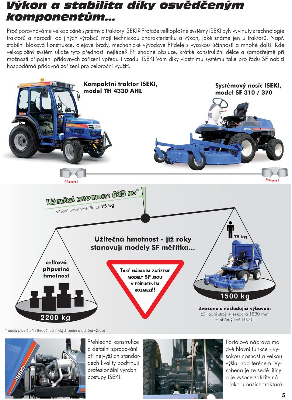 stabilní bloková konstrukce, olejové brzdy, mechanické vývodové h ídele s vysokou ú inností a mnohé další. Kde velkoplošný systém ukáže tyto p ednosti nejlépe?