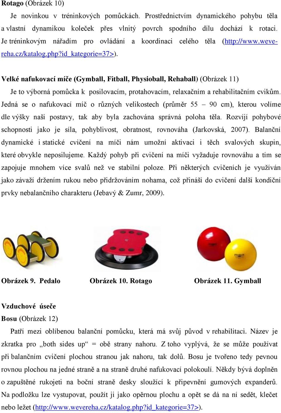 Velké nafukovací míče (Gymball, Fitball, Physioball, Rehaball) (Obrázek 11) Je to výborná pomůcka k posilovacím, protahovacím, relaxačním a rehabilitačním cvikům.