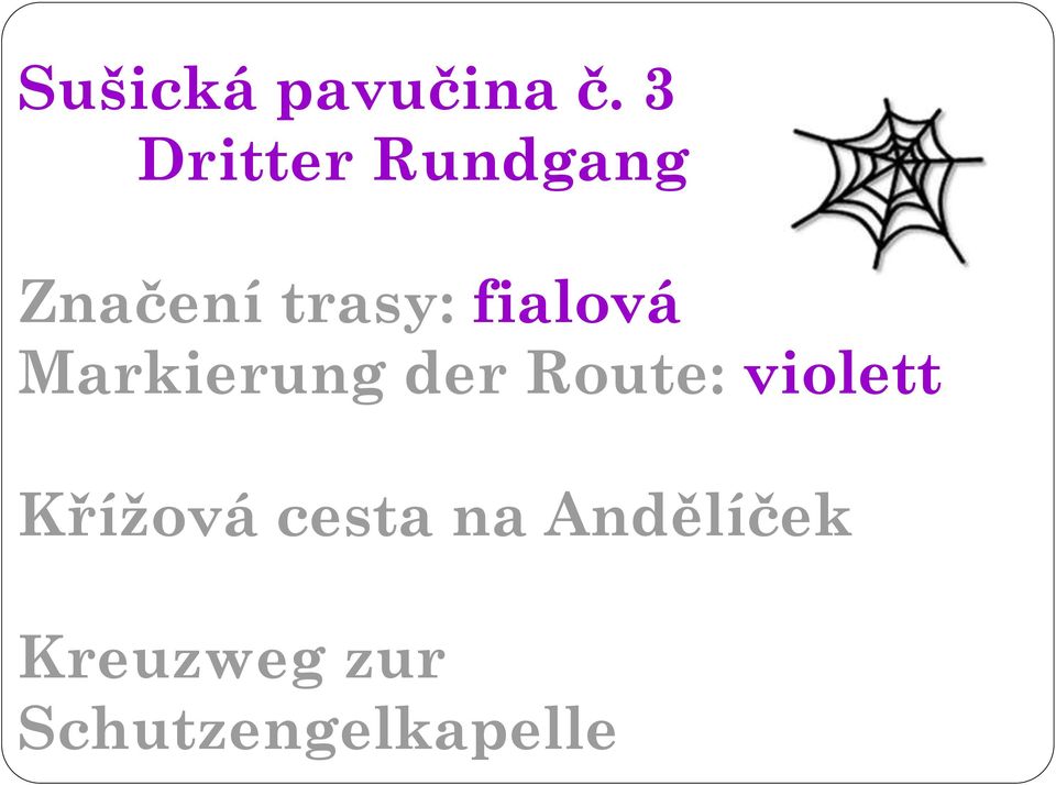fialová Markierung der Route: violett