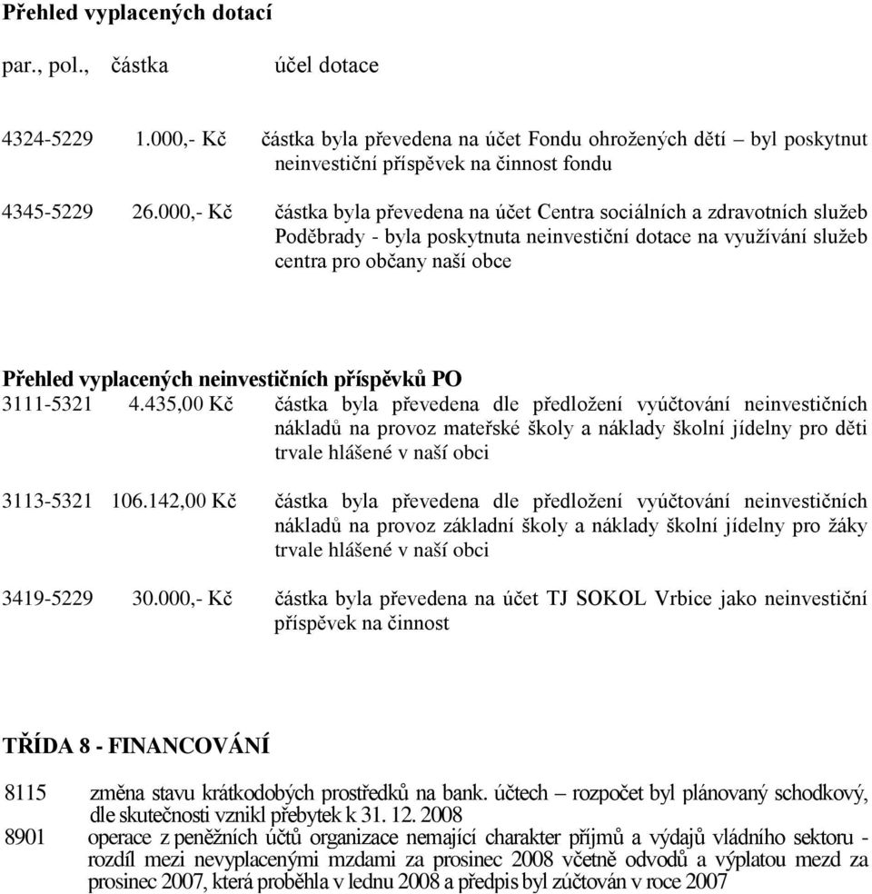 neinvestičních příspěvků PO 3111-5321 4.