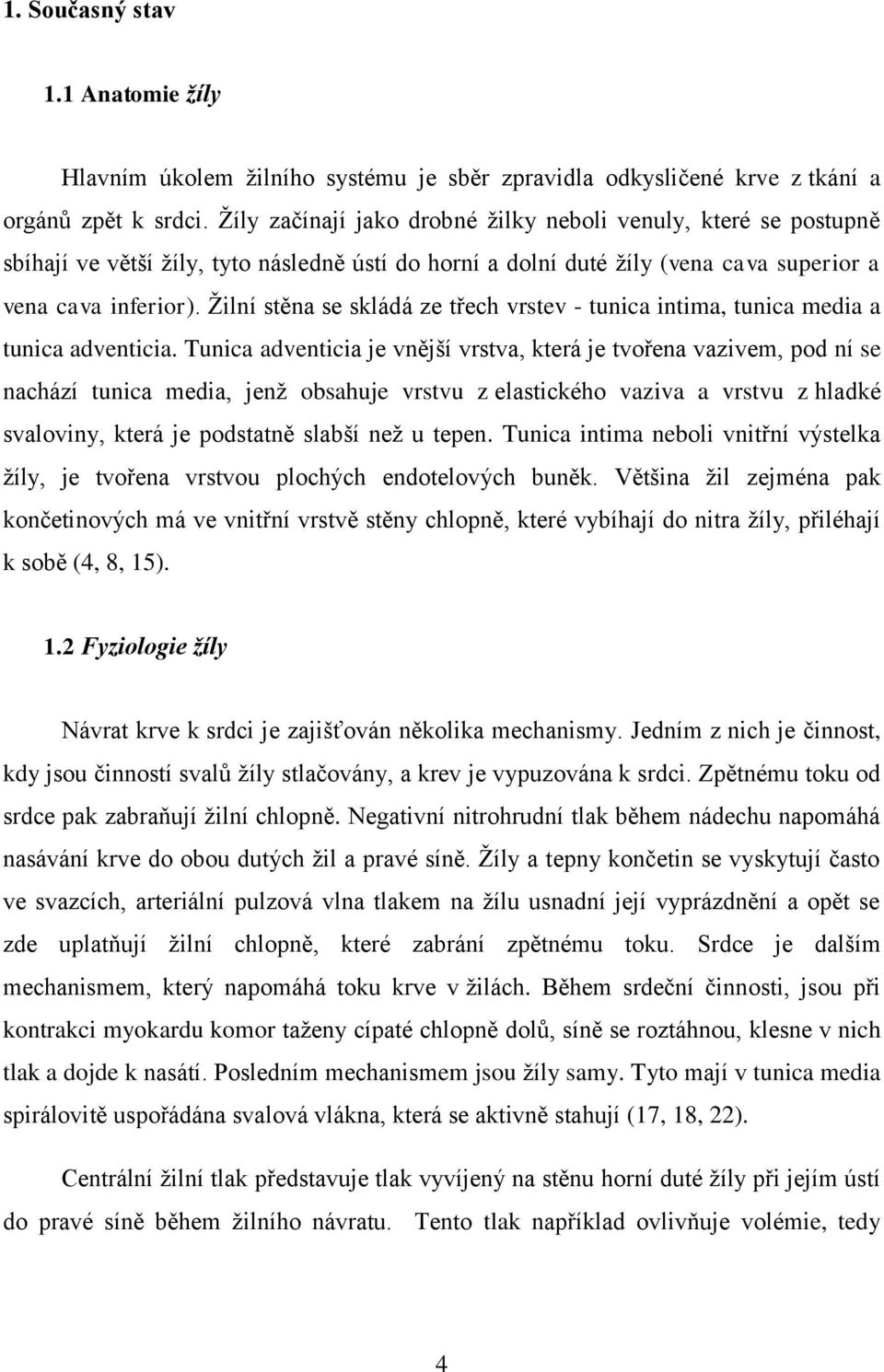 Ţilní stěna se skládá ze třech vrstev - tunica intima, tunica media a tunica adventicia.