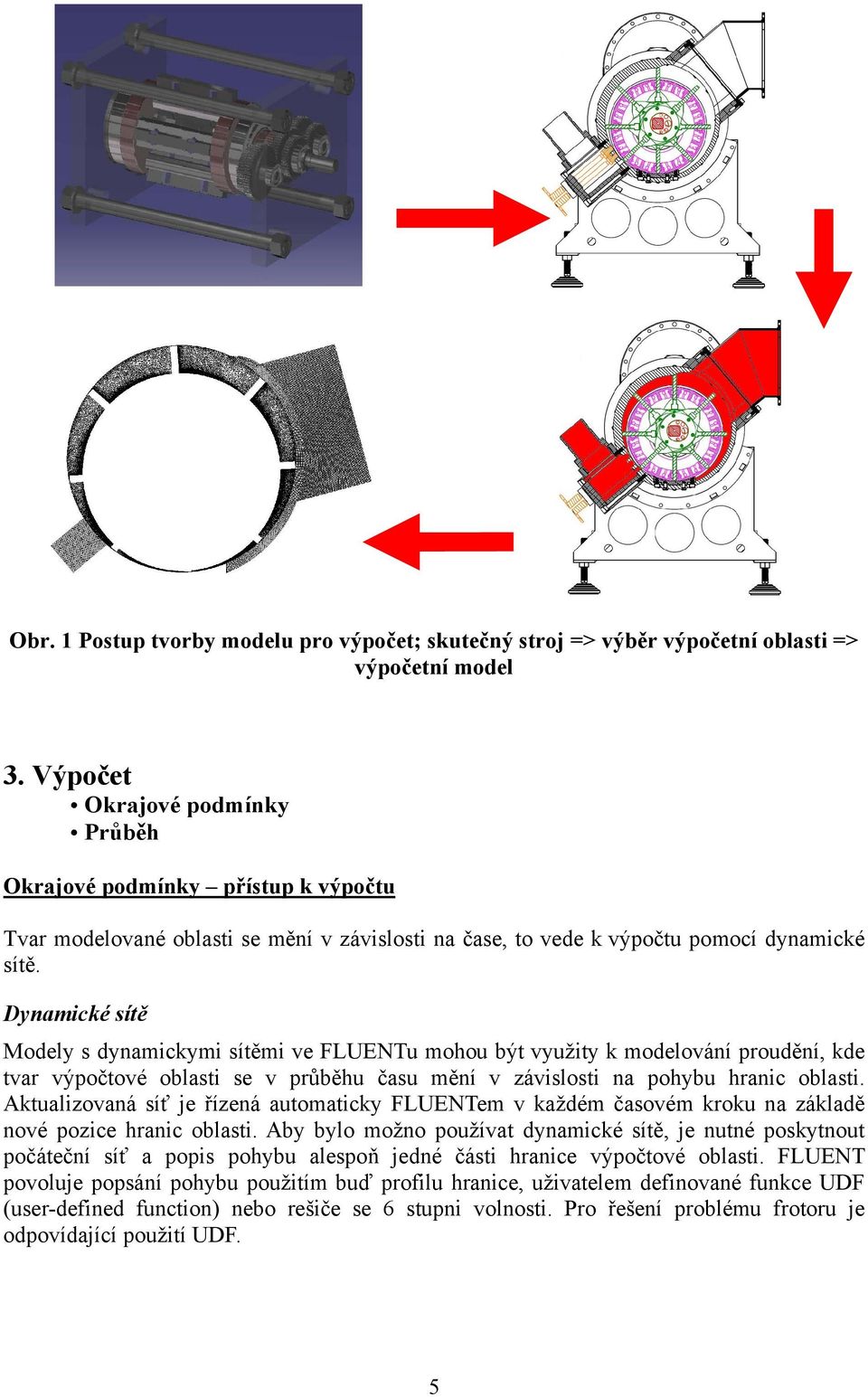 Dynamické sítě Modely s dynamickymi sítěmi ve FLUENTu mohou být využity k modelování proudění, kde tvar výpočtové oblasti se v průběhu času mění v závislosti na pohybu hranic oblasti.