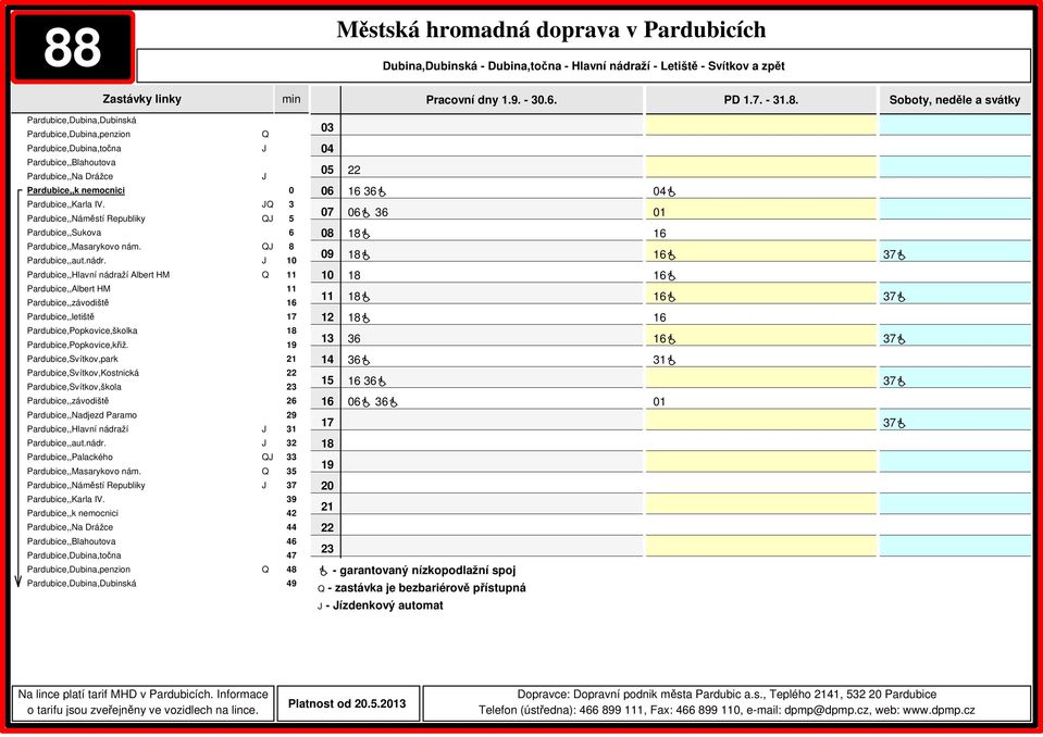 bezbariérově přístupná 1 1 1 7 7 7 7 7 - ízdenkový automat Platnost od.